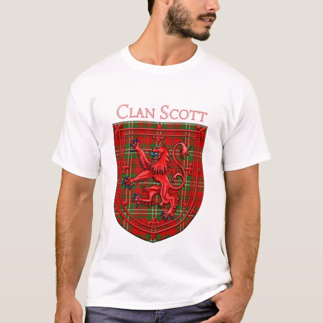 Camiseta Scott Tartan Scottish Xadrez Lion Rampant (Frente)