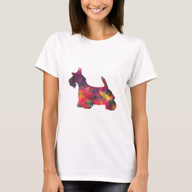 Camiseta Scottie Dog Breed Geo Silhouette Multi (Frente)