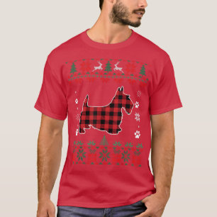 Camiseta Scottie Dog Lover Pajama Red Xadrez Natal Feio