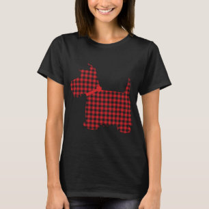 Camiseta Scottie Dog Scottish Terrier Red Black Buffalo Pla