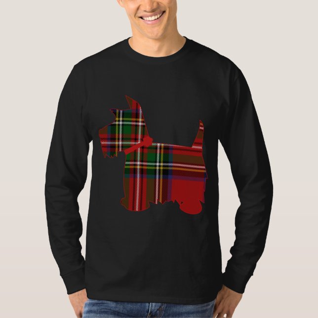 Camiseta Scottie Dog Scottish Terrier Royal Stewart Tartan (Frente)