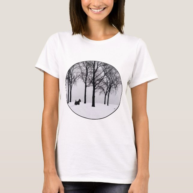 Camiseta Scottie nas Florestas Nevadas (Frente)