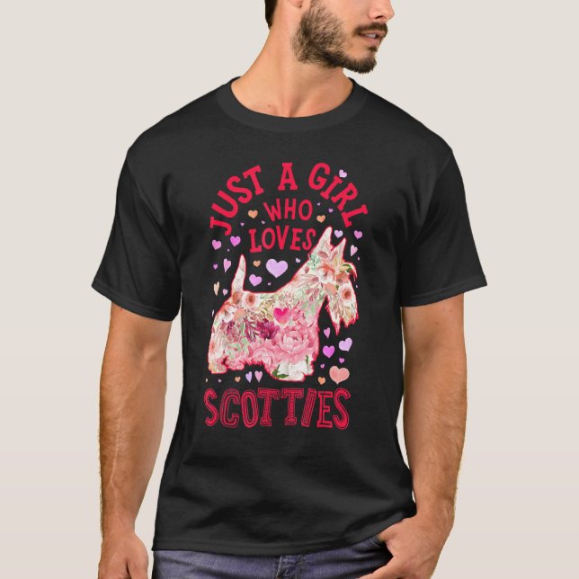 Camiseta Scottie Scottish Terrier Apenas Uma Menina Que Ama (Frente)