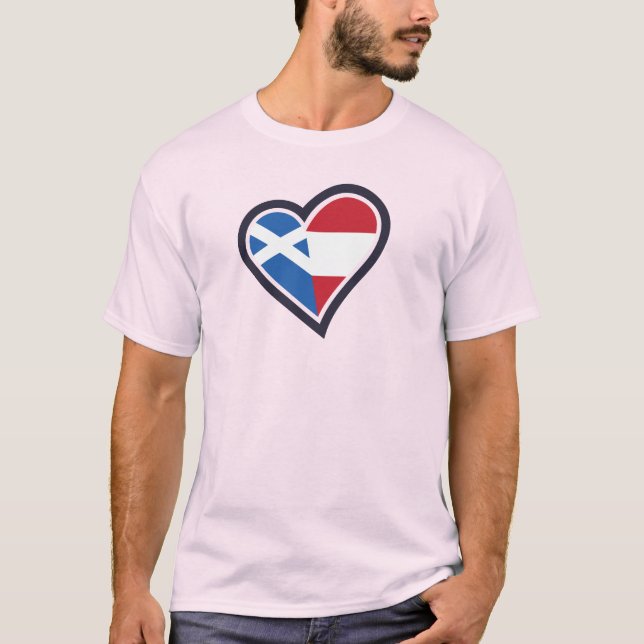 Camiseta Scottish Austrian Heart – Love Scotland & Austria (Frente)