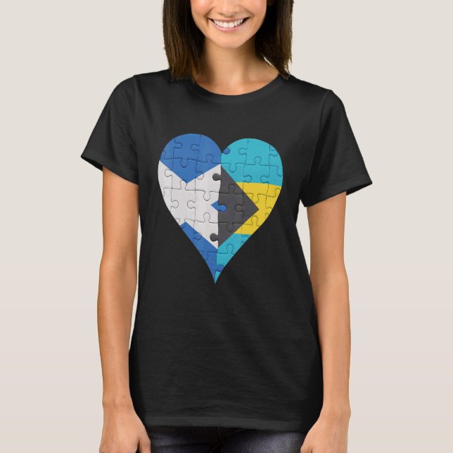 Camiseta Scottish Bahamian Flag Heart (Frente)