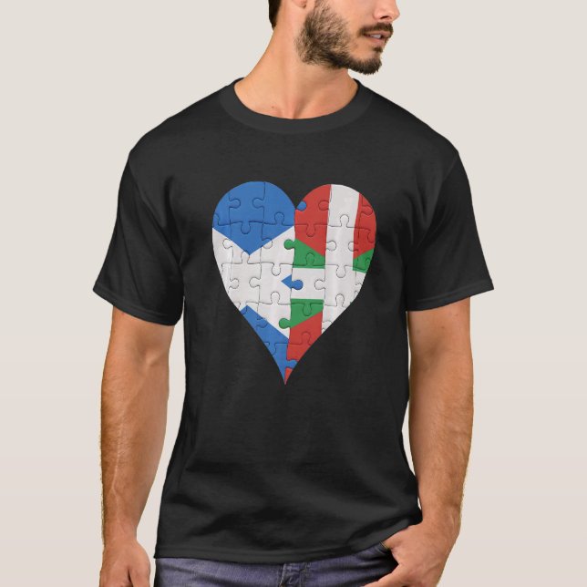 Camiseta Scottish Basque Flag Heart (Frente)