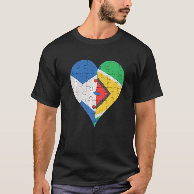 Camiseta Scottish Guyanese Flag Heart (Frente)