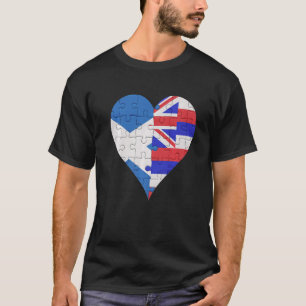 Camiseta Scottish Hawaiian Flag Heart