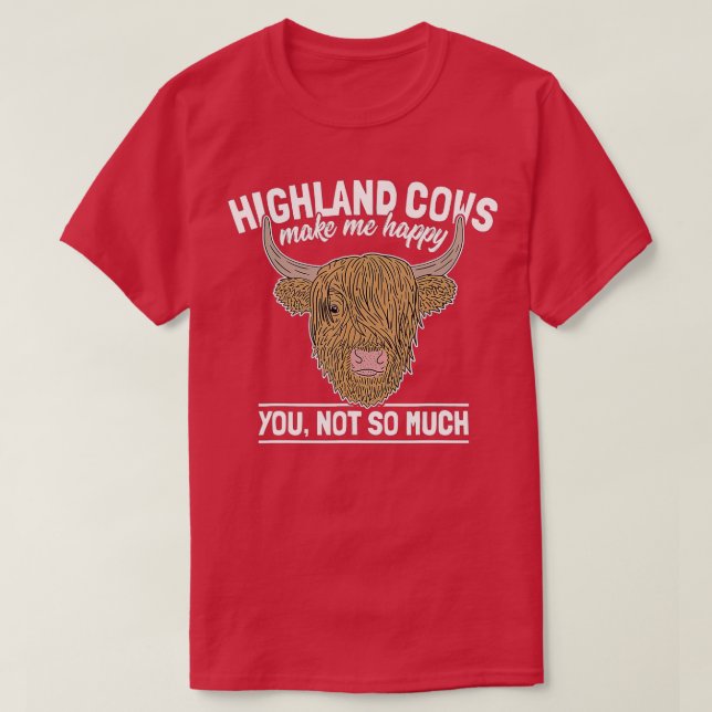 Camiseta Scottish Highland Cow Funny Farmer Dizendo Bovinos (Frente do Design)