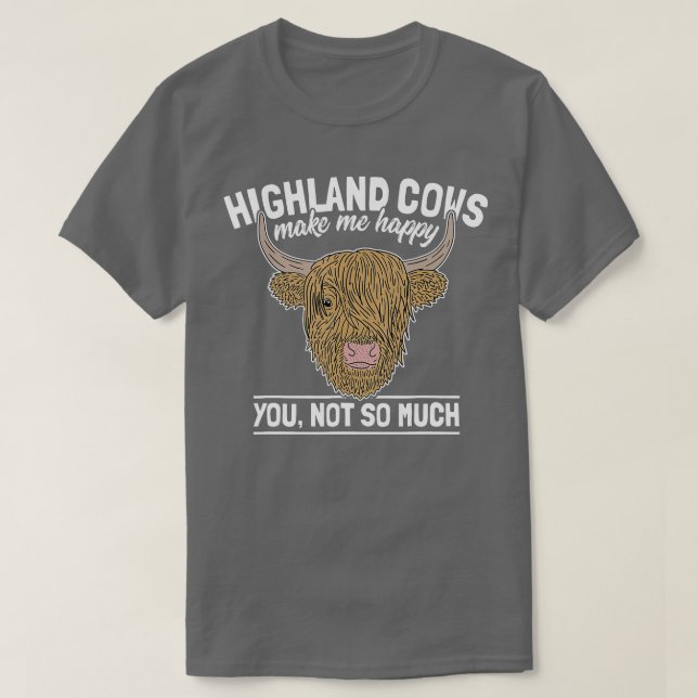 Camiseta Scottish Highland Cow Funny Farmer Dizendo Bovinos (Frente do Design)