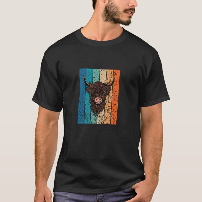Camiseta Scottish Highland Cow Retro (Frente)