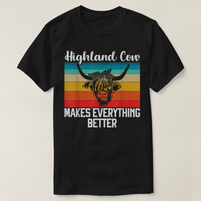 Camiseta Scottish Highland Cow Scotland Lovers Highlander C (Frente do Design)