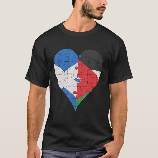 Camiseta Scottish Jordanian Flag Heart (Frente)