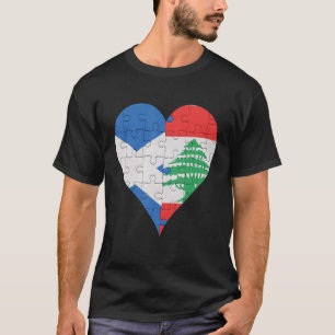 Camiseta Scottish Libanês Flag Heart