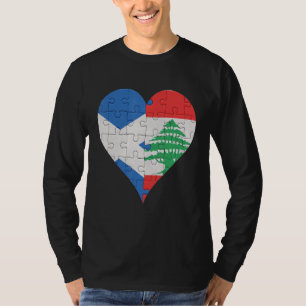 Camiseta Scottish Libanês Flag Heart
