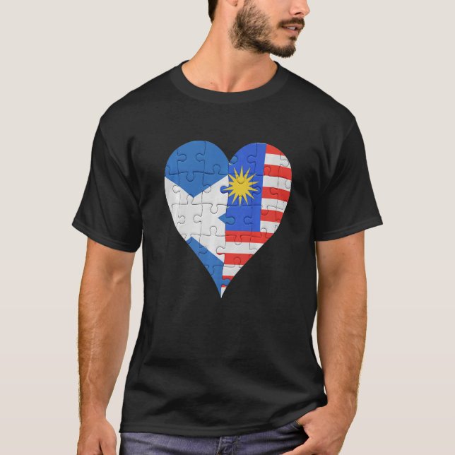 Camiseta Scottish Malsian Flag Heart (Frente)