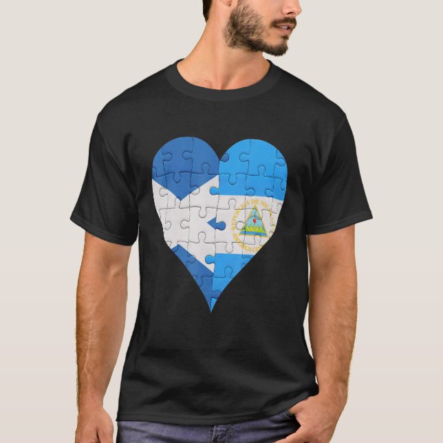 Camiseta Scottish Nicaraguan Flag Heart (Frente)
