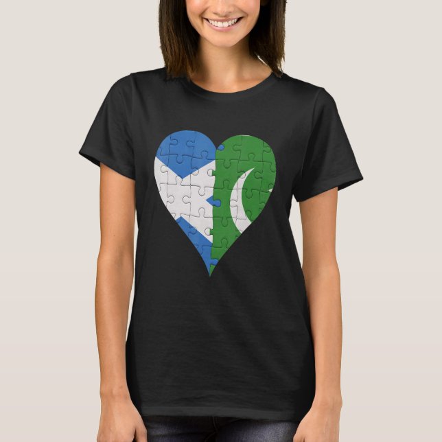 Camiseta Scottish Pakistani Flag Heart (Frente)