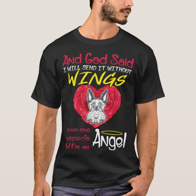 Camiseta Scottish Terrier Angel Sem Wings Pet s (Frente)