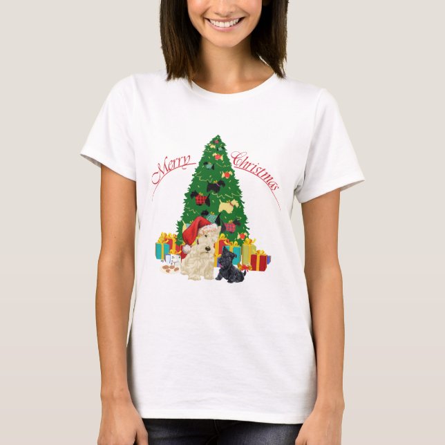 Camiseta Scottish Terrier Christmas (Frente)