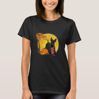 Camiseta Scottish Terrier Dog Leaf Fall Hello Autumn