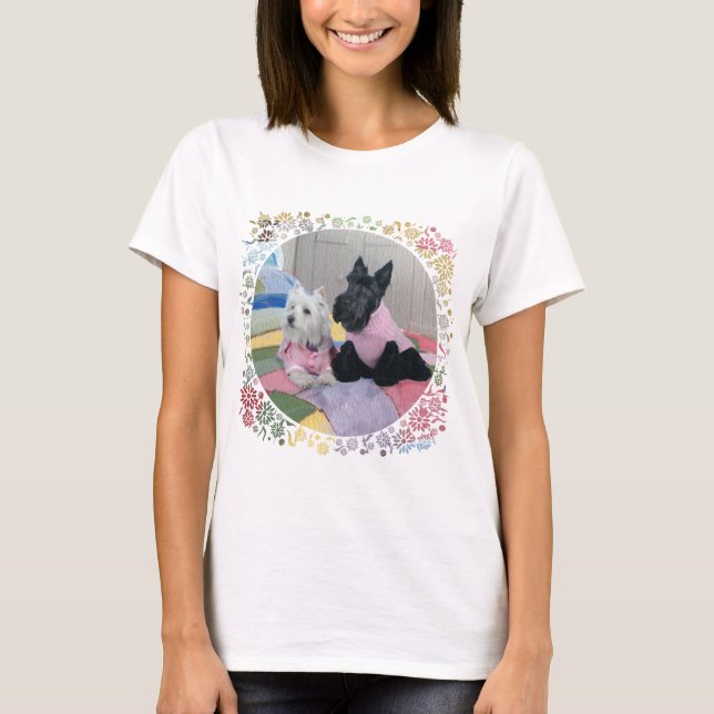 Camiseta Scottish Terrier e West Highland White Terrier (Frente)