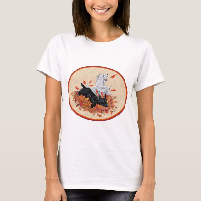 Camiseta Scottish Terrier Fall Seasonal Design (Frente)