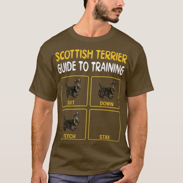 Camiseta Scottish Terrier Guide To Training Dog Obeence (Frente)