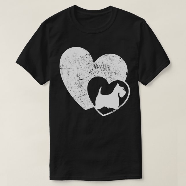 Camiseta Scottish Terrier Heart Dog  (Frente do Design)