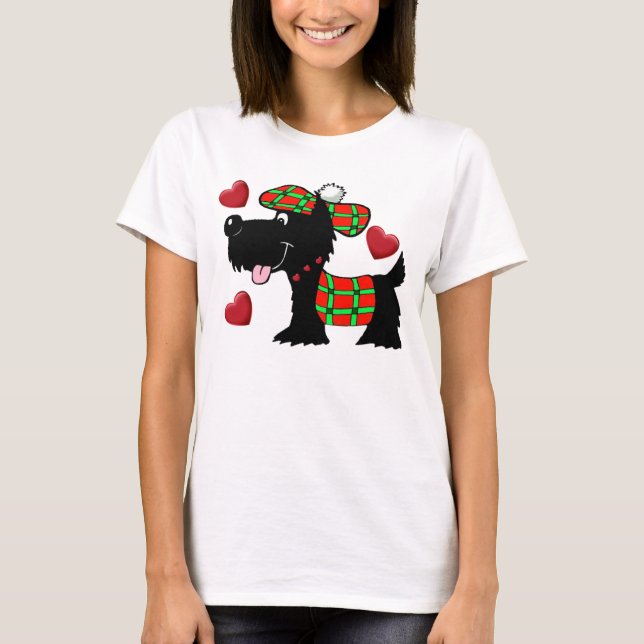 Camiseta Scottish Terrier in Xadrez Hat (Frente)