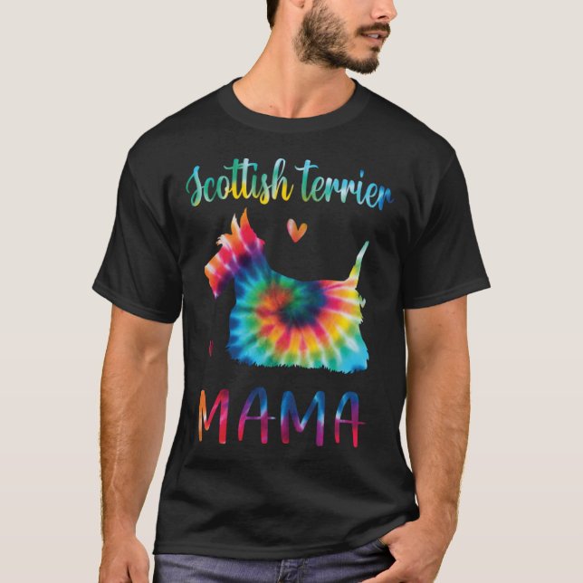 Camiseta Scottish Terrier Mama Tie Dye Dog Mom Mothers Day (Frente)