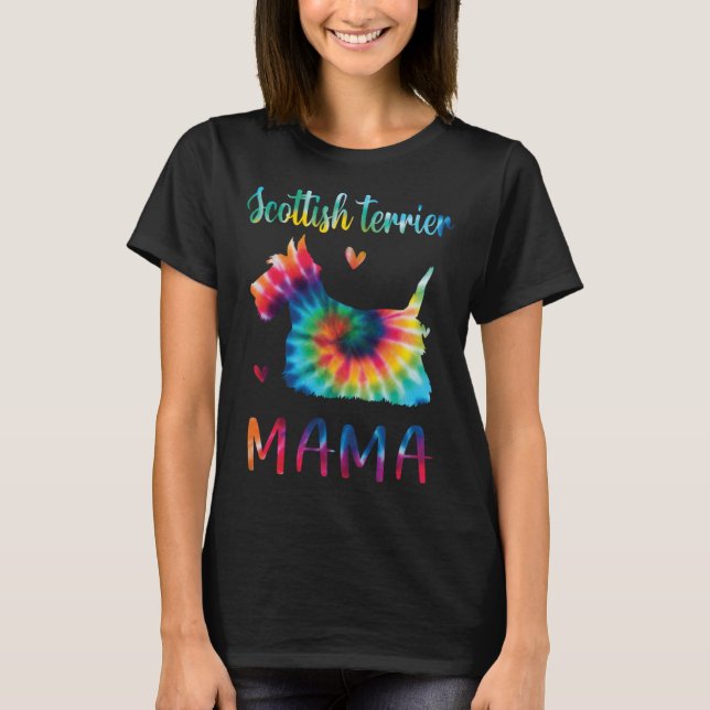 Camiseta Scottish Terrier Mama Tie Dye Dog Mom Mothers Day (Frente)