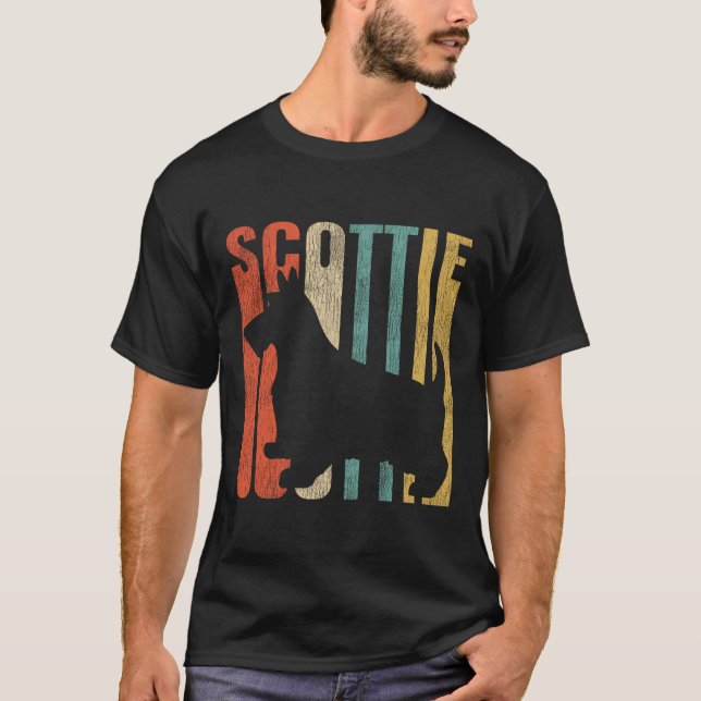 Camiseta Scottish Terrier Retro 1970'S Dog Scottie Cracking (Frente)