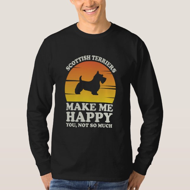 Camiseta Scottish Terriers Make Me Happy Clothes Scottish T (Frente)
