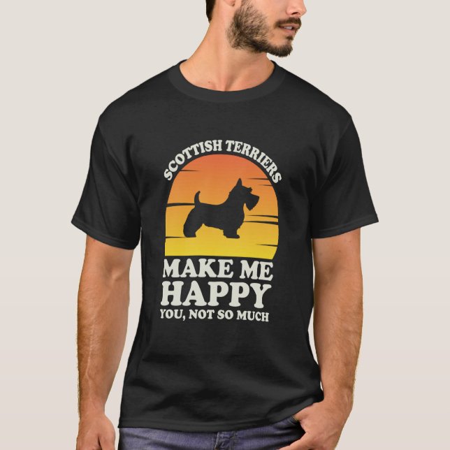 Camiseta Scottish Terriers Make Me Happy Clothes Scottish T (Frente)