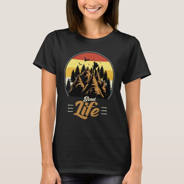Camiseta Scout Life Scouting Lovers Gifts Hiking Happy Camp (Frente)