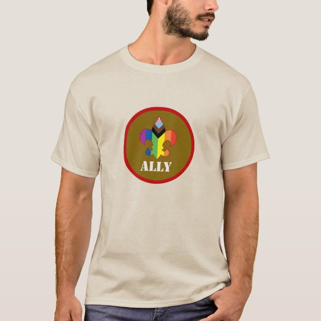 Camiseta Scouting Ally Progress Pride Fleur-de-Lis (Frente)
