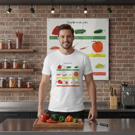 Camiseta Scoville Heat Units Chili Pepper Chart