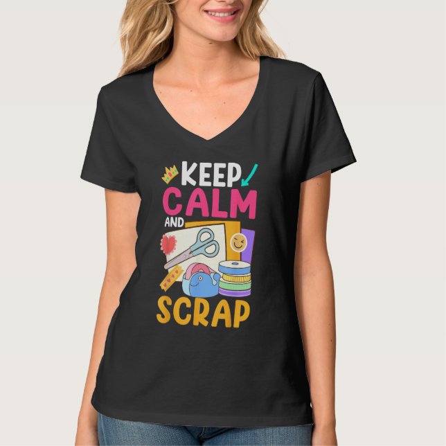 Camiseta Scrapbooking Scrapbooker Keep Calm and Scrap (Frente)