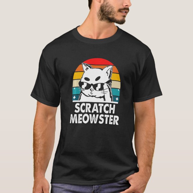Camiseta Scratch Meowster Cat Humor Kitten Piada Cat Mãe (Frente)