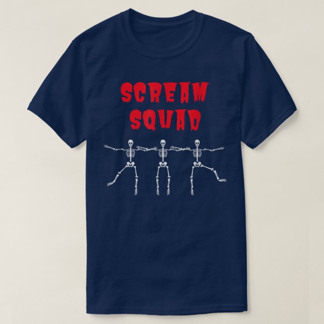 Camiseta Scream Squad Group Halloween Fun Group Costume 738 (Frente do Design)