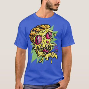 Camiseta Screaming Pizza Cool Fun Retro Cartoon Art Monster