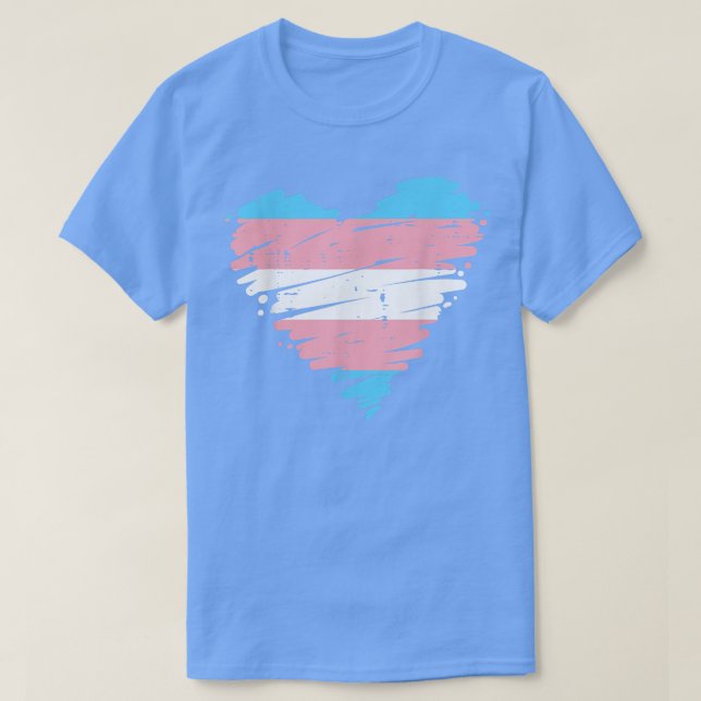 Camiseta Scribble Heart Transgender Trans Pride Sinalizador (Frente do Design)