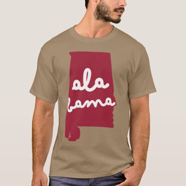 Camiseta Script de Contorno do Alabama (Frente)
