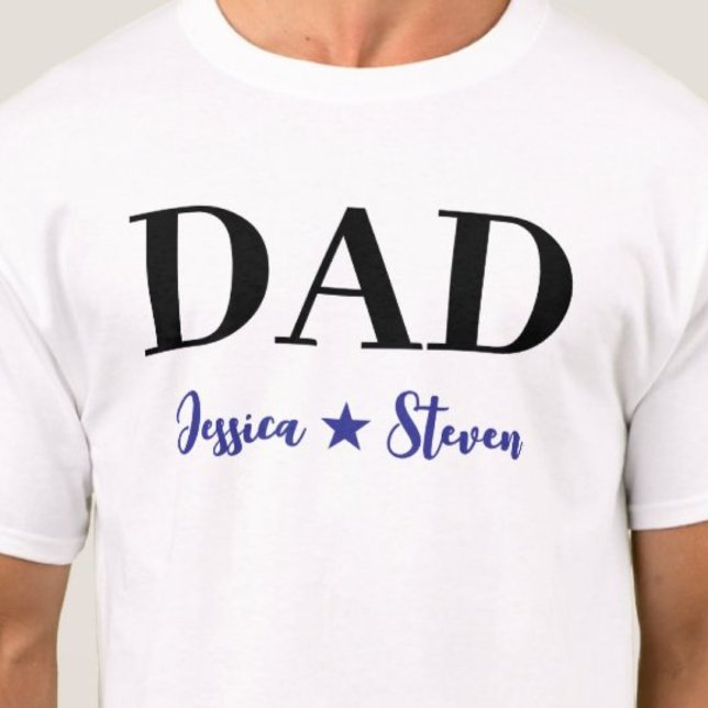 Camiseta Script de Pai Personalizado (Personalized Dad Script T-Shirt)
