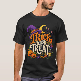 Camiseta Script de Truque ou Travessura Vintage para Camise
