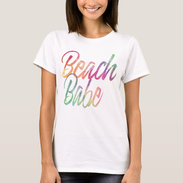 CAMISETA SCRIPT DE VERÃO DO BEACH BABE RAINBOL (Frente)