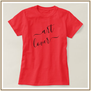 Camiseta Script do Lover de Arte Simples e Chic