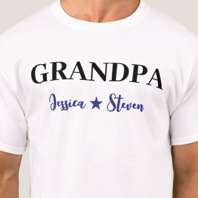 Camiseta Script do vovô personalizado (Personalized Grandpa Script T-Shirt)