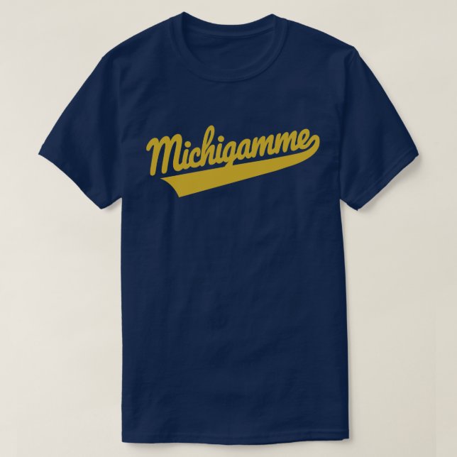 Camiseta Script Dourado Michigamme 150 (Frente do Design)
